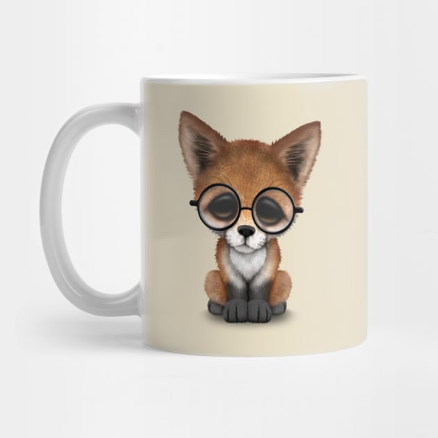 Cute Red Fox Cub Wearing Glasses by jeffbartels